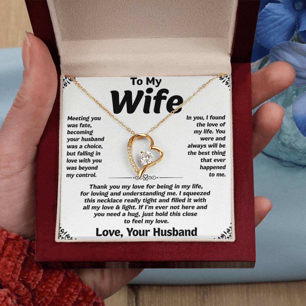 To My Wife Love Heart Necklace Gift for Wife from Husband