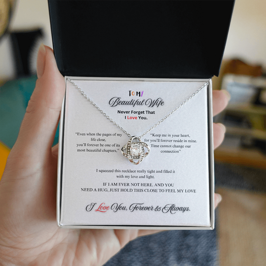 To My Beautiful Wife - Believe in Yourself - Love Knot Necklace