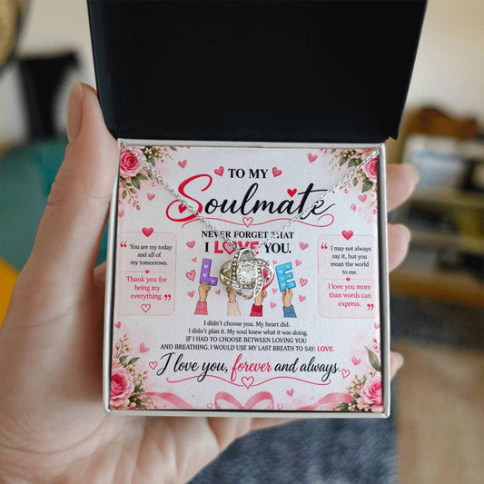 To My Soulmate - Love Knot Necklace - Yellow & White Gold Variants