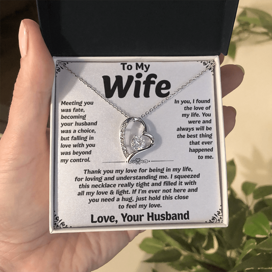 To My Wife Love Heart Necklace Gift for Wife from Husband