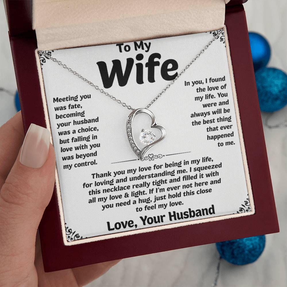 To My Wife Love Heart Necklace Gift for Wife from Husband