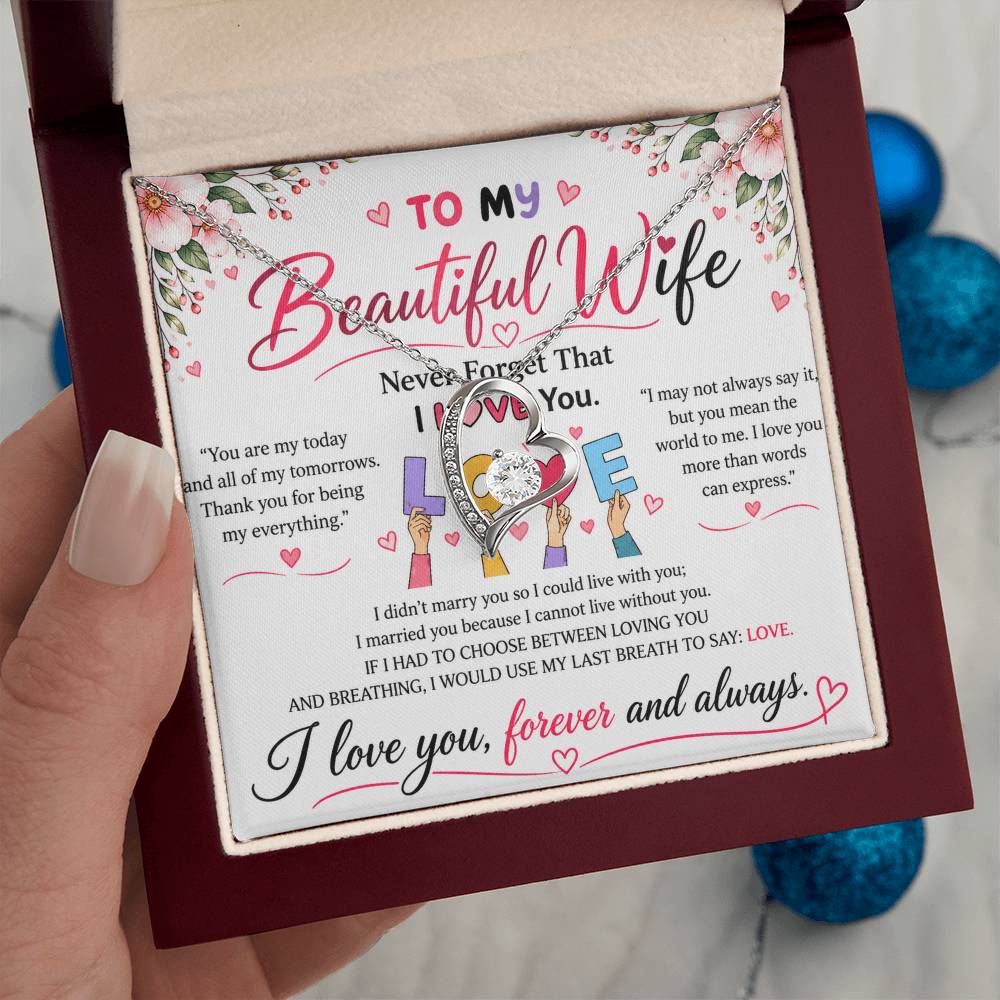 To My Beautiful Wife - Forever Love Necklace