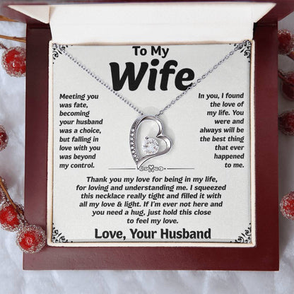 To My Wife Love Heart Necklace Gift for Wife from Husband