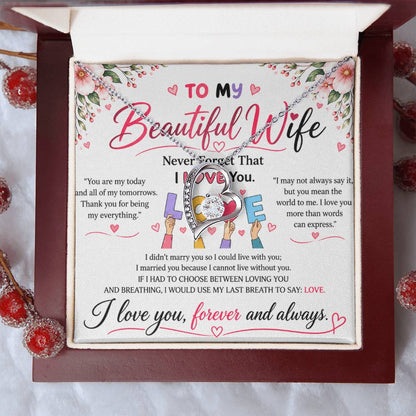 To My Beautiful Wife - Forever Love Necklace