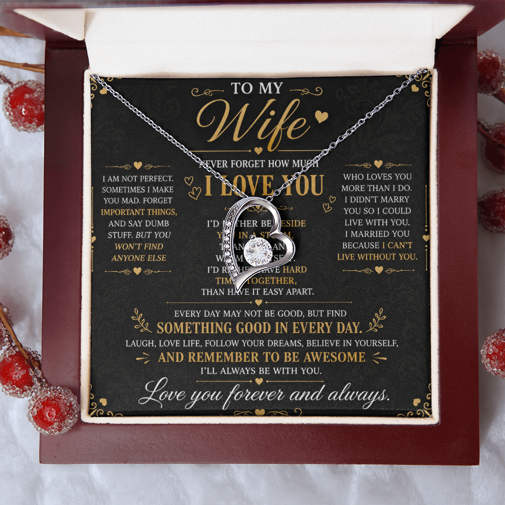 Husband to Wife "I Am Not Perfect" Necklace