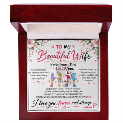 To My Beautiful Wife - Forever Love Necklace