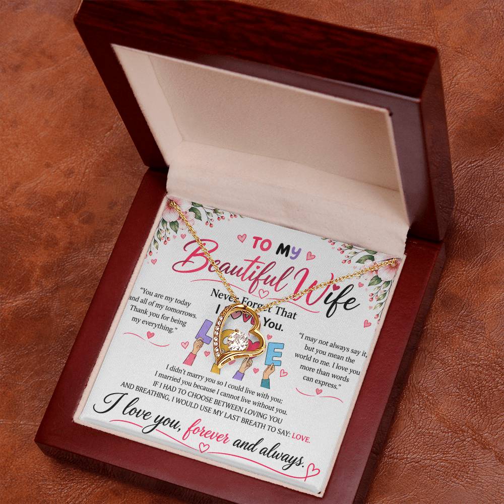 To My Beautiful Wife - Forever Love Necklace
