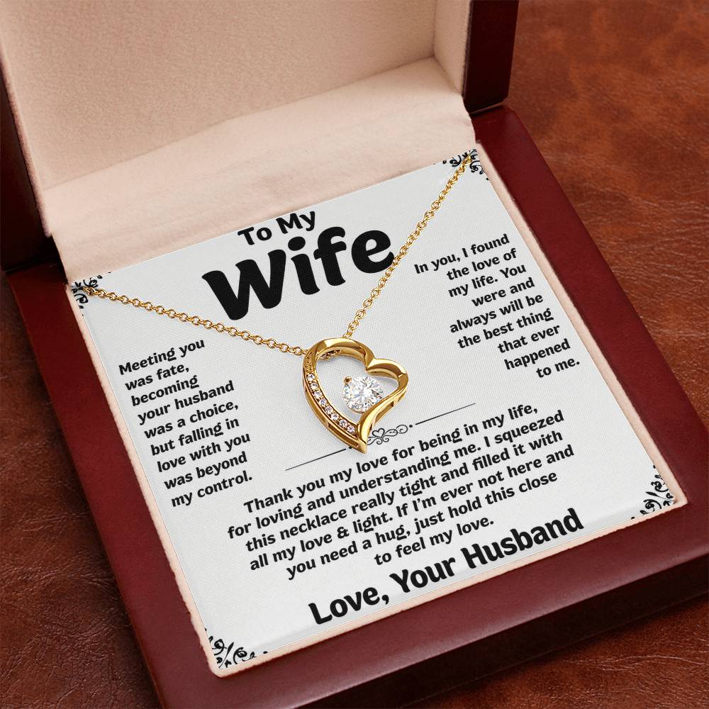 To My Wife Love Heart Necklace Gift for Wife from Husband