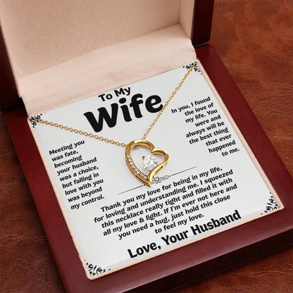 To My Wife Love Heart Necklace Gift for Wife from Husband