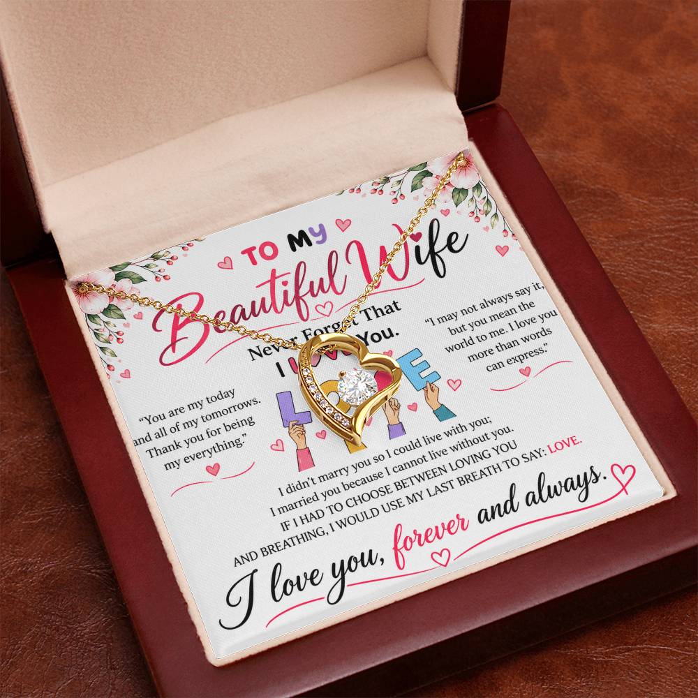 To My Beautiful Wife - Forever Love Necklace