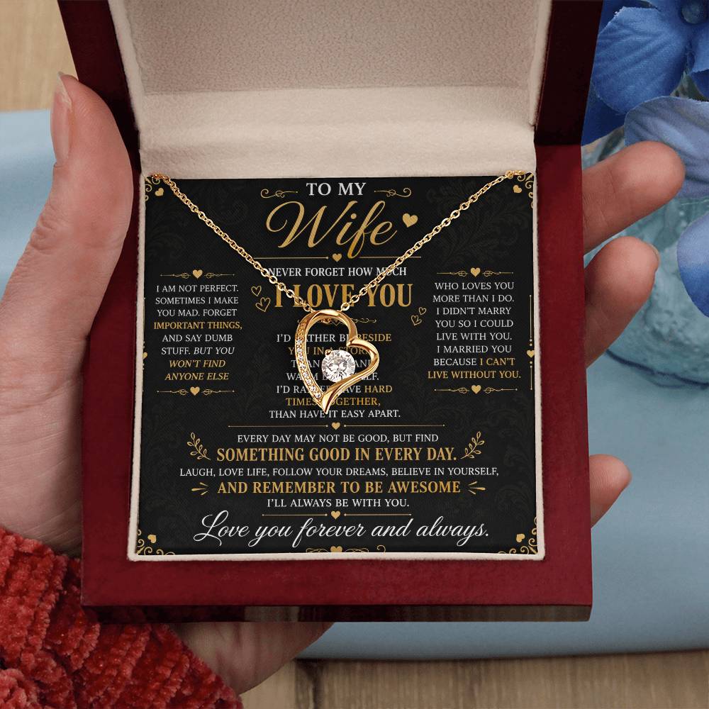 Husband to Wife "I Am Not Perfect" Necklace