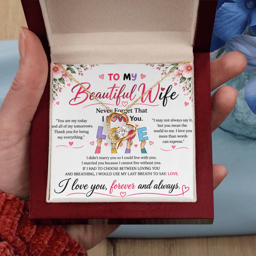 To My Beautiful Wife - Forever Love Necklace