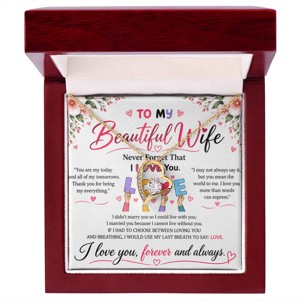 To My Beautiful Wife - Forever Love Necklace