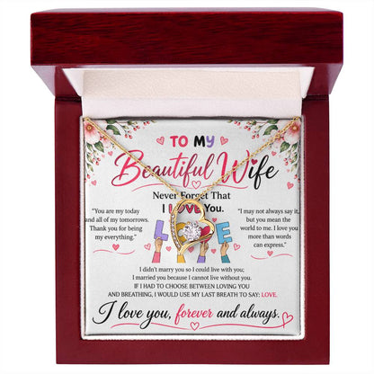 To My Beautiful Wife - Forever Love Necklace