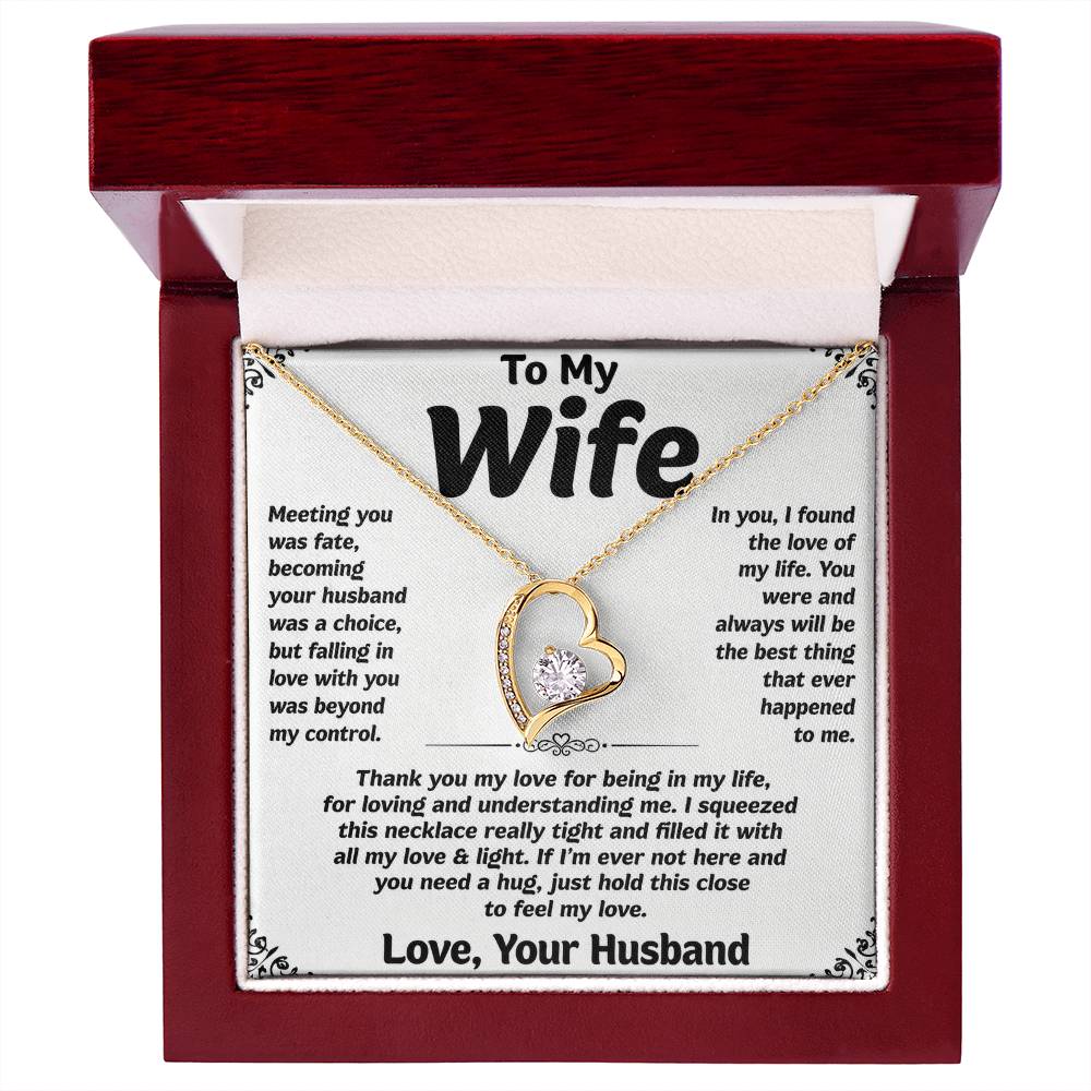To My Wife Love Heart Necklace Gift for Wife from Husband