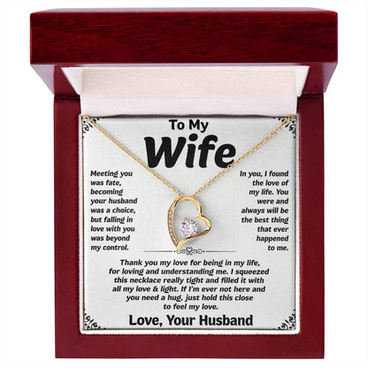 To My Wife Love Heart Necklace Gift for Wife from Husband