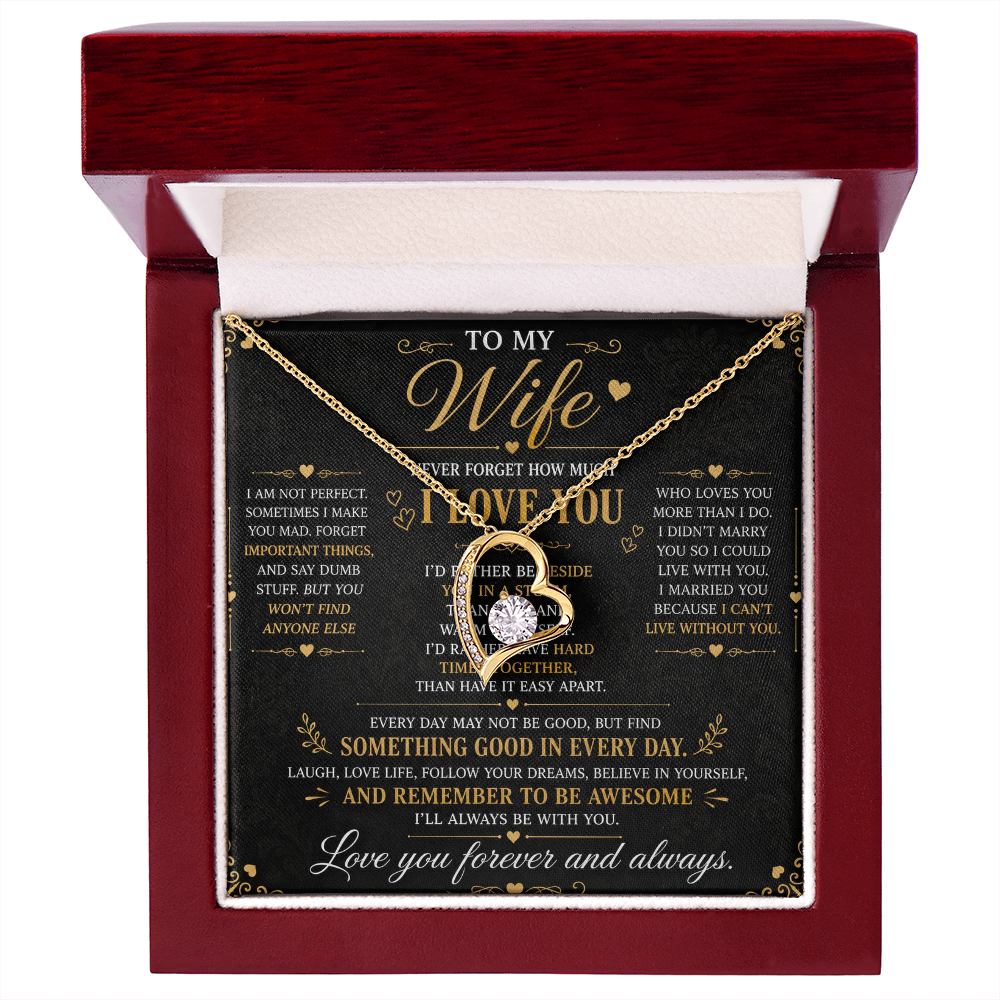 Husband to Wife "I Am Not Perfect" Necklace