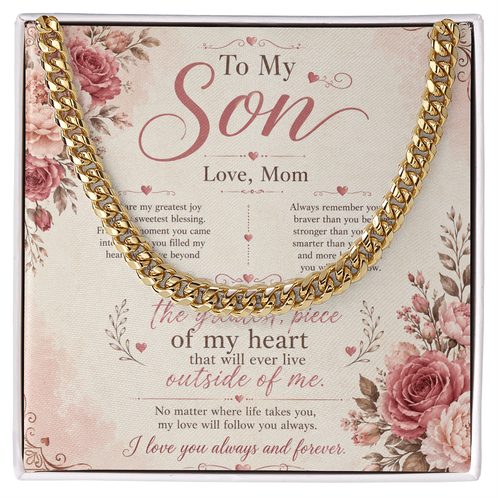To My Son Cuban Link Chain