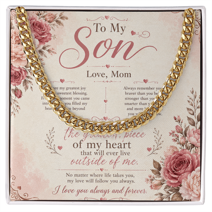 To My Son Cuban Link Chain