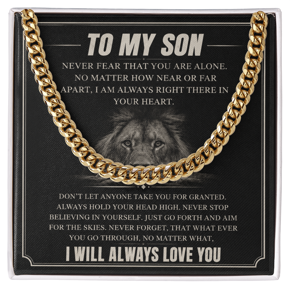 To My Son Cuban Link Chain