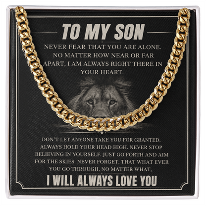 To My Son Cuban Link Chain