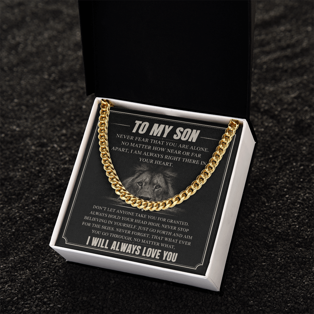 To My Son Cuban Link Chain