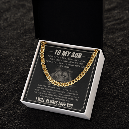 To My Son Cuban Link Chain