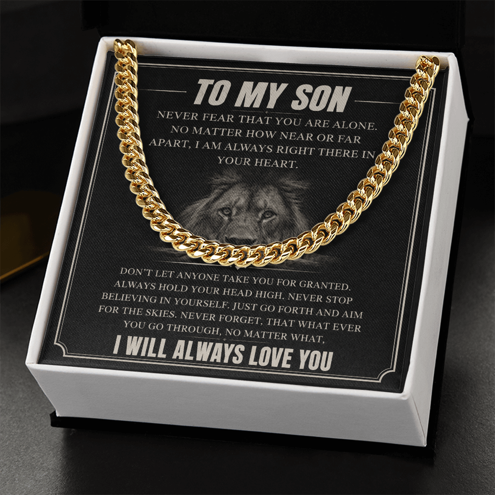 To My Son Cuban Link Chain
