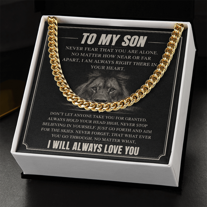 To My Son Cuban Link Chain