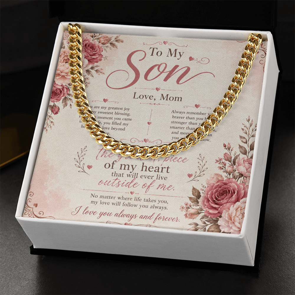 To My Son Cuban Link Chain