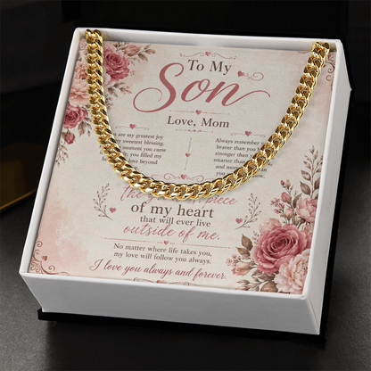 To My Son Cuban Link Chain
