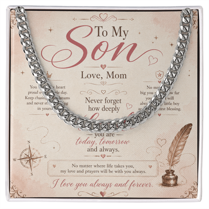 To My Son  - Cuban Link Chain