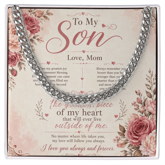 To My Son Cuban Link Chain