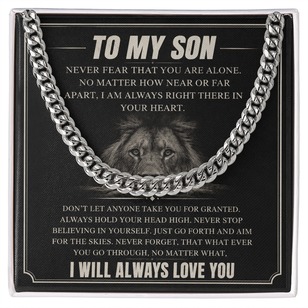 To My Son Cuban Link Chain