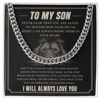 To My Son Cuban Link Chain