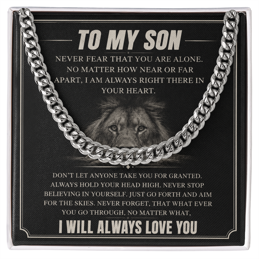 To My Son Cuban Link Chain