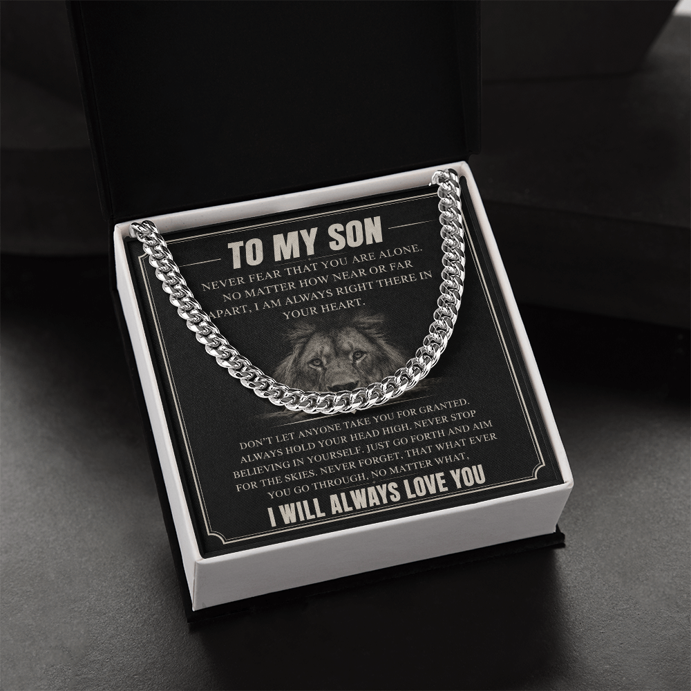To My Son Cuban Link Chain