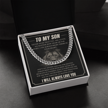 To My Son Cuban Link Chain