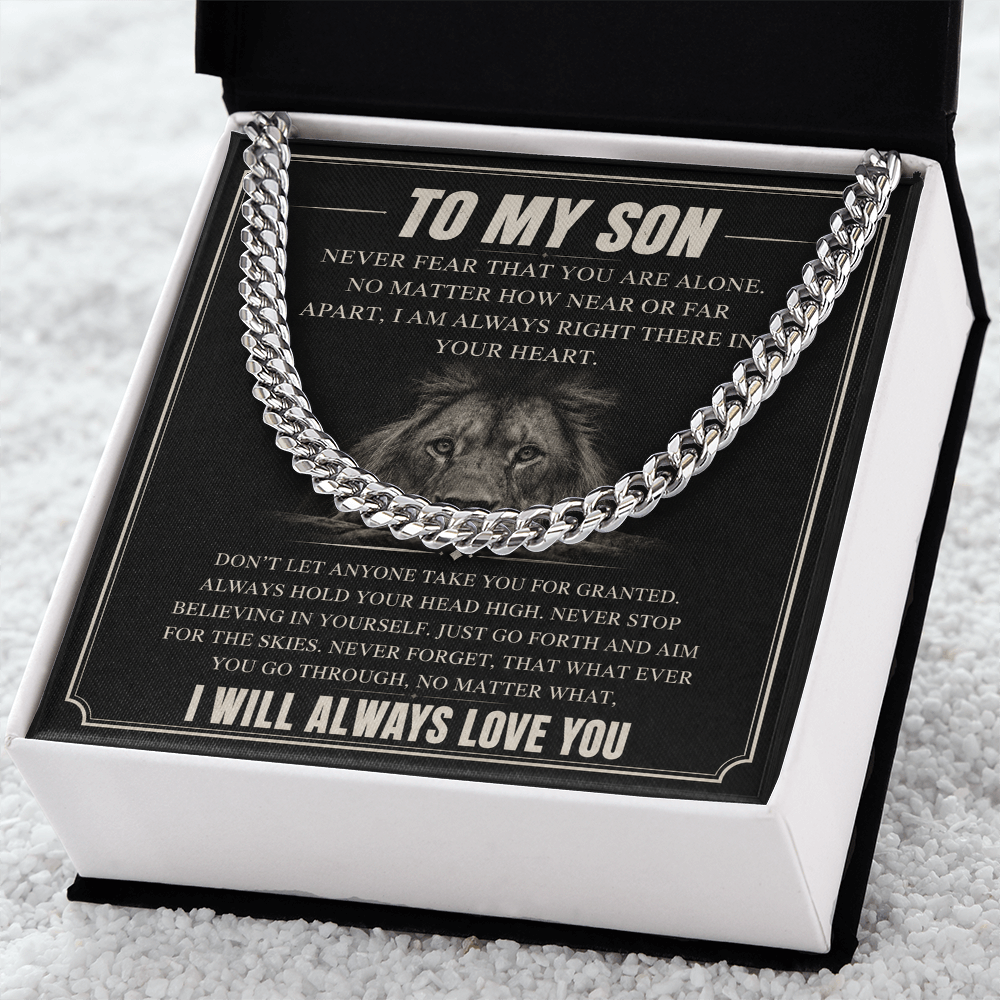 To My Son Cuban Link Chain