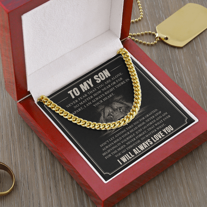 To My Son Cuban Link Chain