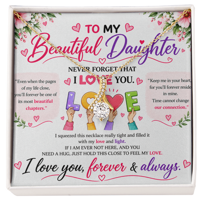 To My Beautiful Daughter - Alluring Beauty Necklace - Yellow & White Gold Variants