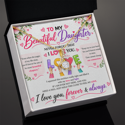 To My Beautiful Daughter - Alluring Beauty Necklace - Yellow & White Gold Variants