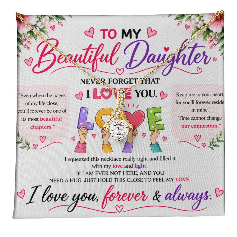To My Beautiful Daughter - Alluring Beauty Necklace - Yellow & White Gold Variants