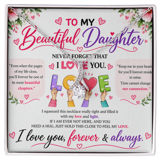 To My Beautiful Daughter - Alluring Beauty Necklace - Yellow & White Gold Variants