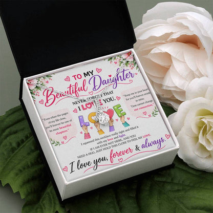 To My Beautiful Daughter - Alluring Beauty Necklace - Yellow & White Gold Variants
