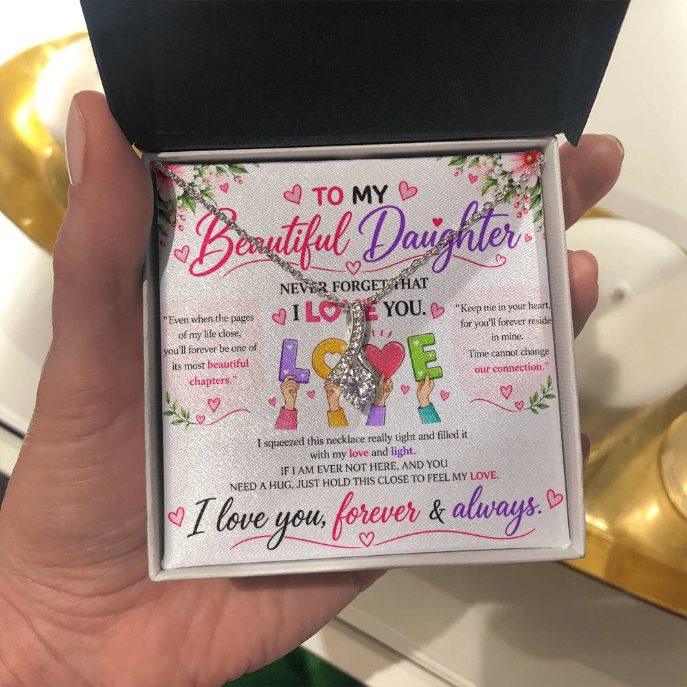 To My Beautiful Daughter - Alluring Beauty Necklace - Yellow & White Gold Variants