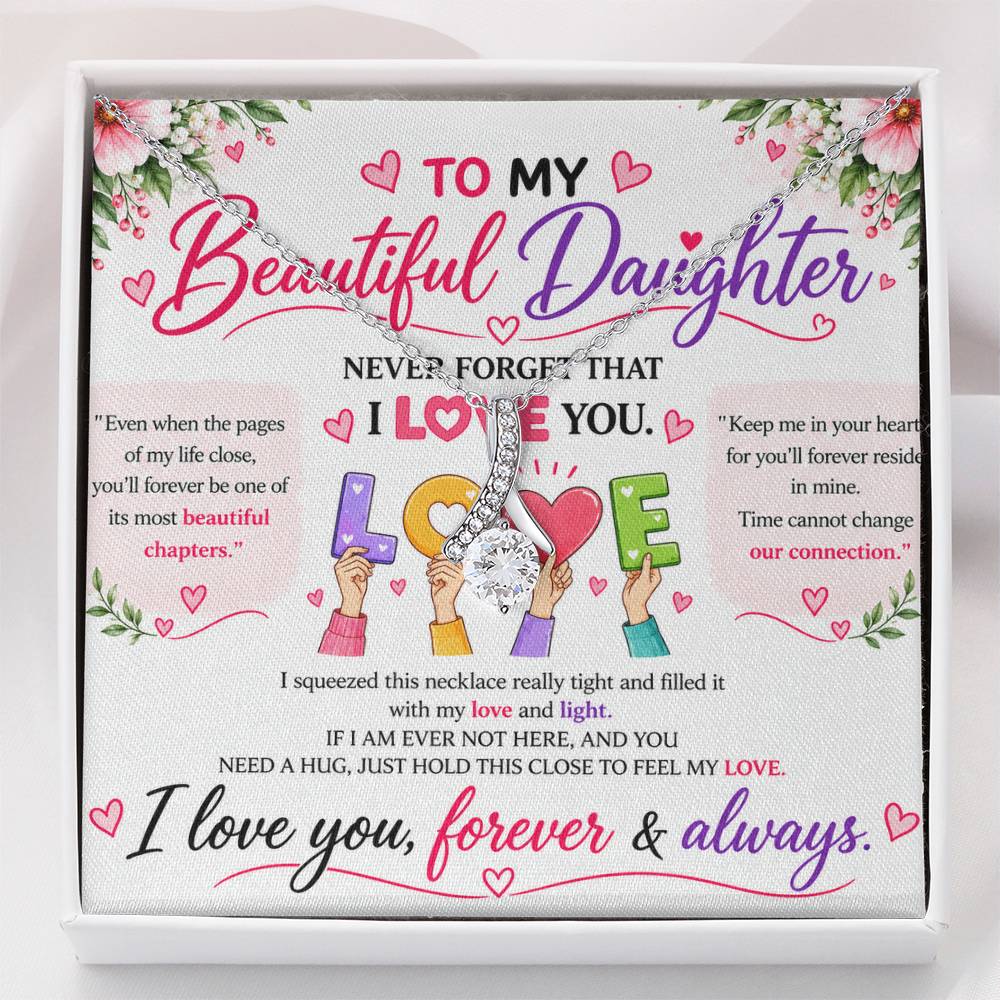 To My Beautiful Daughter - Alluring Beauty Necklace - Yellow & White Gold Variants