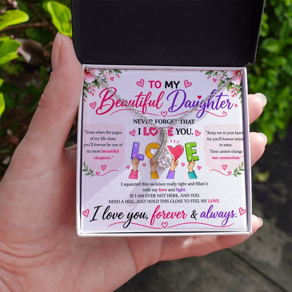 To My Beautiful Daughter - Alluring Beauty Necklace - Yellow & White Gold Variants