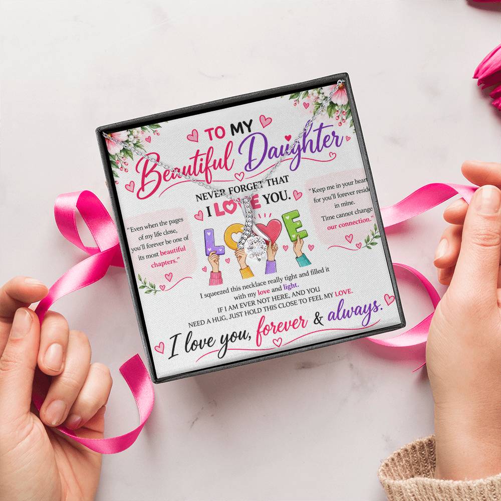 To My Beautiful Daughter - Alluring Beauty Necklace - Yellow & White Gold Variants
