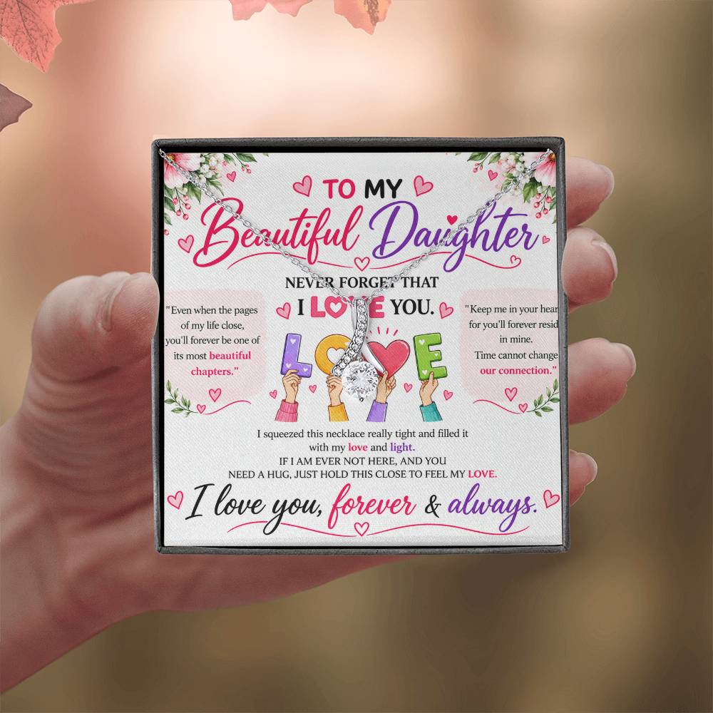 To My Beautiful Daughter - Alluring Beauty Necklace - Yellow & White Gold Variants